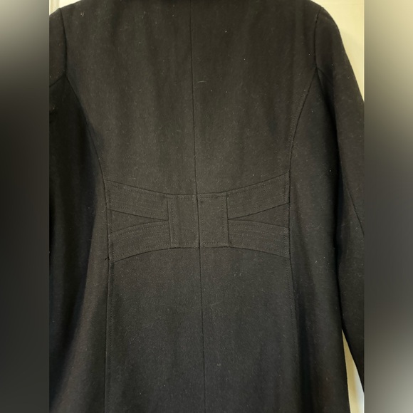 Nine West Wool Blend Button Up Black Pea Coat• Size 14 - Picture 4 of 7